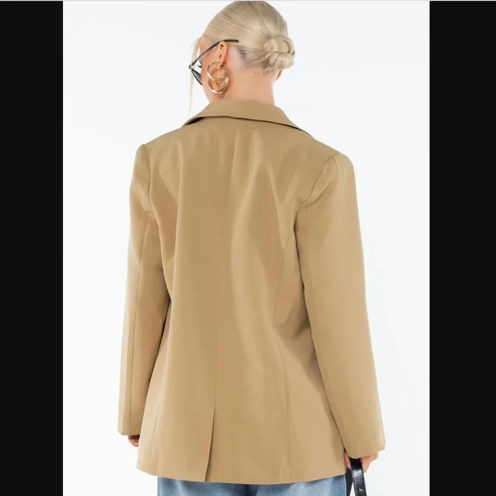 Princess Polly Lioness Wyoming Mocha Tan Oversized Blazer XL - Picture 7 of 11